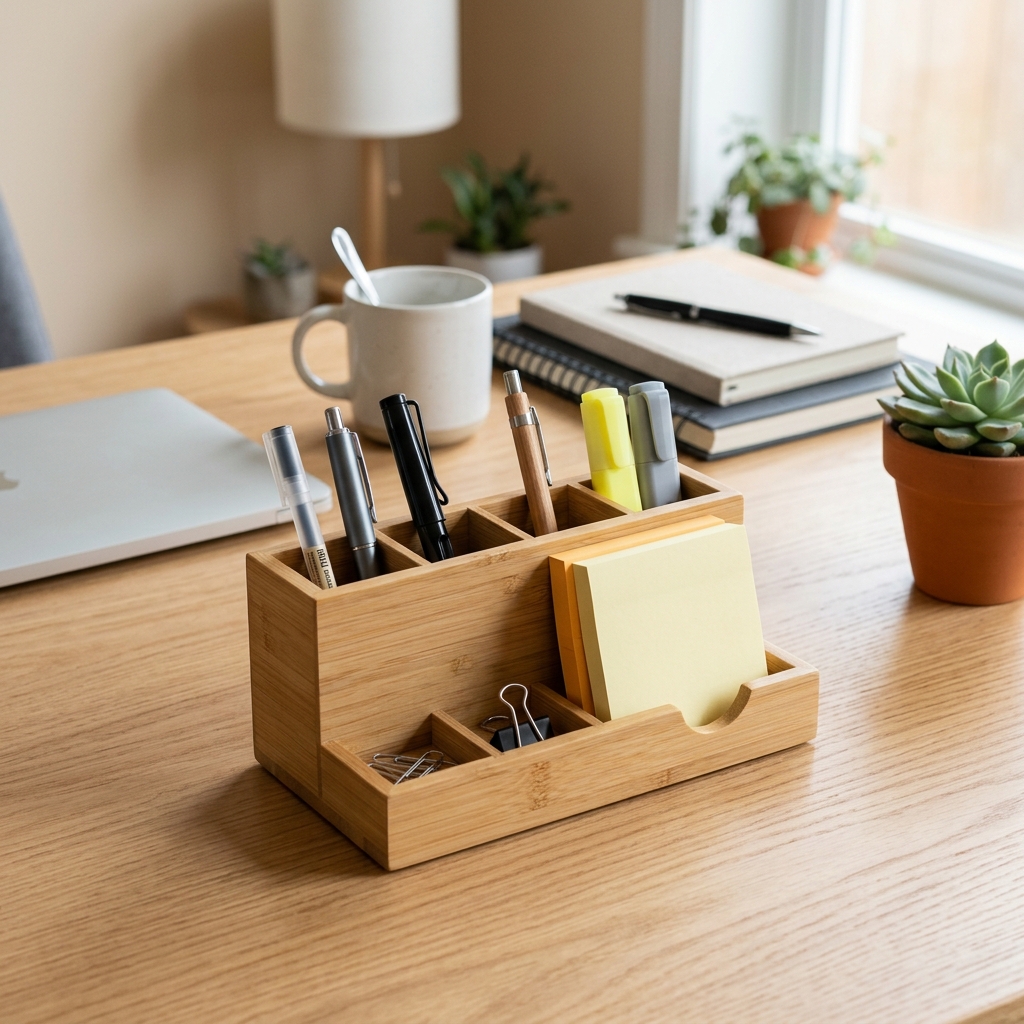 Bamboo Kitchen Utensil Organizer